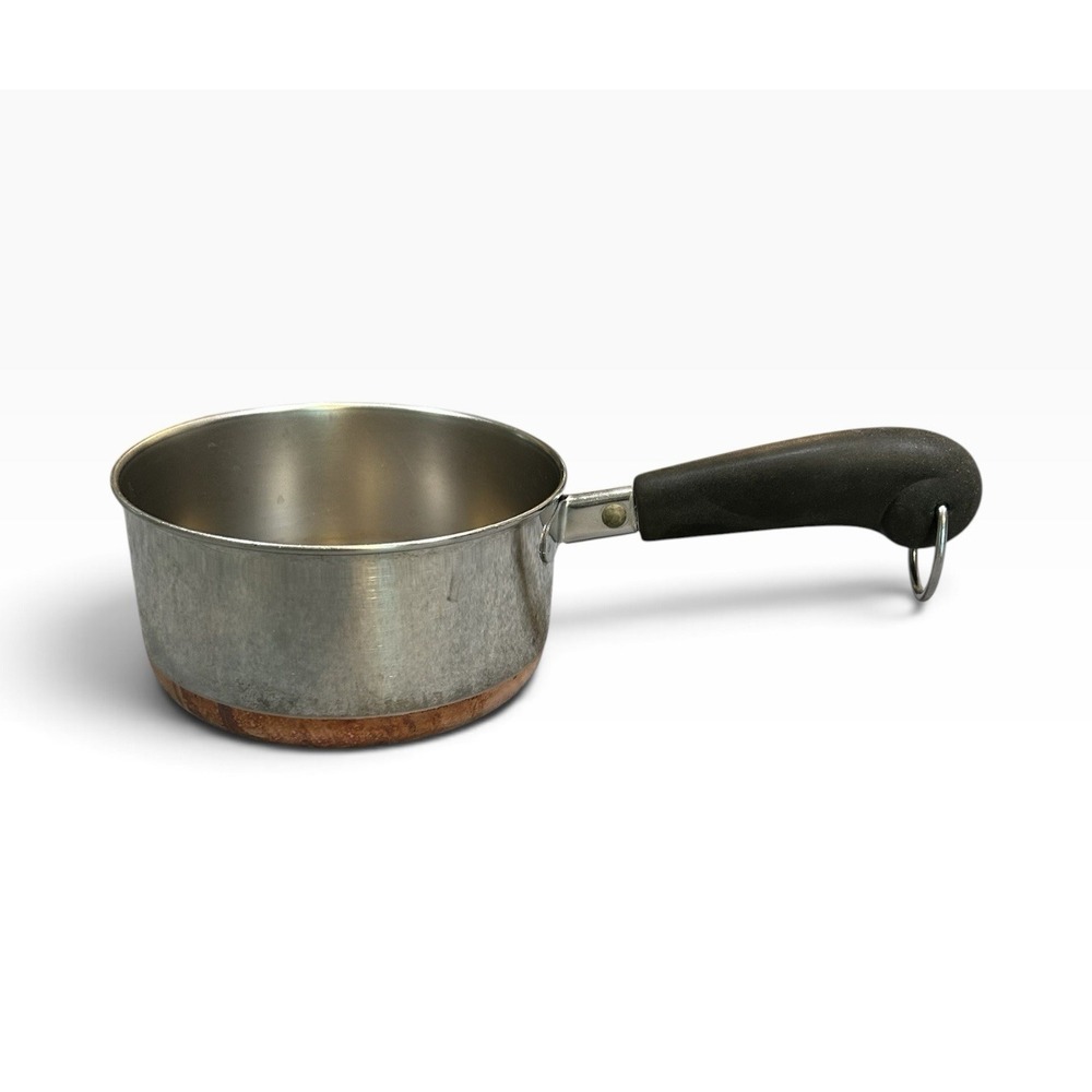 1801 Revere Ware 1 Quart Qt Saucepan Copper Bottom USA 👉 No Lid👈
